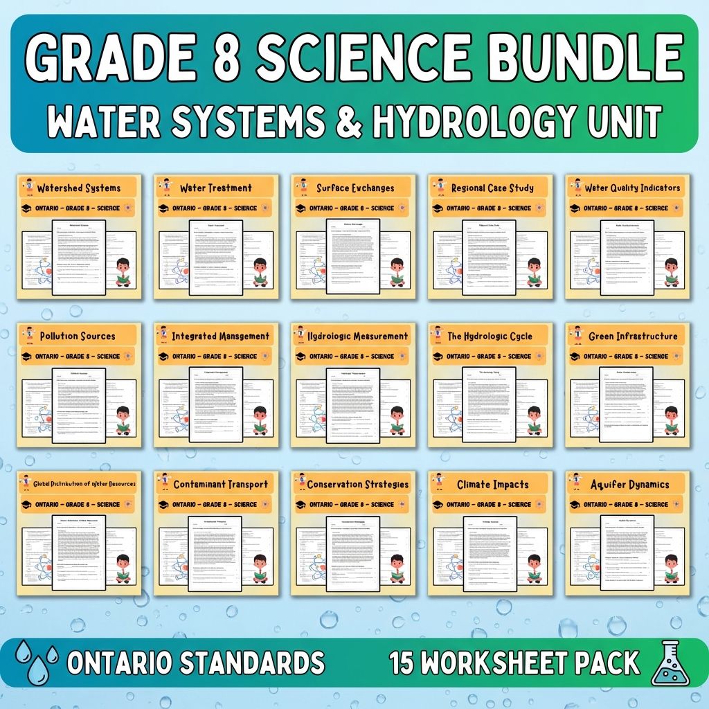 Grade 8 Science Water Management Unit  Watershed and Water Resources  — bundle cover
