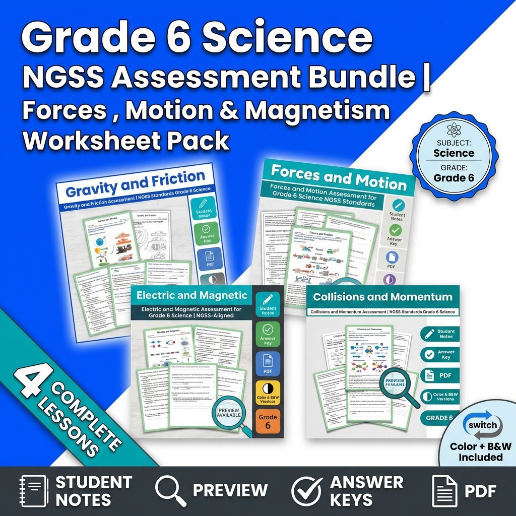Grade 6 Science Mini Bundle | Forces and Interactions NGSS Standards  — bundle cover