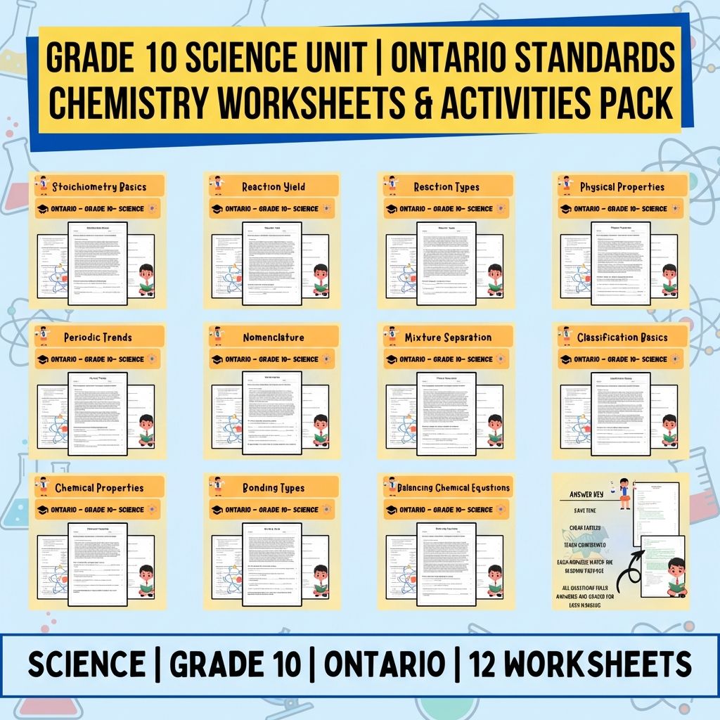 Grade 10 Science Unit | Chemistry & Atomic Structure Worksheets  — bundle cover
