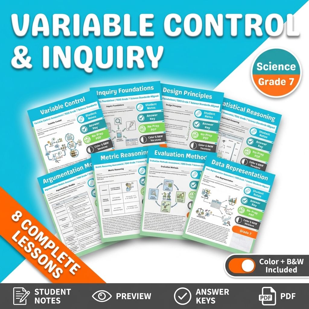 Scientific Inquiry Reasoning Grade 7 Science Lesson Bundle TEKS Unit — bundle cover