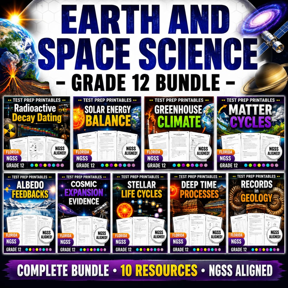 Earth and Space Science Lesson Bundle | Grade 12 Science | Florida NGSSS — bundle cover