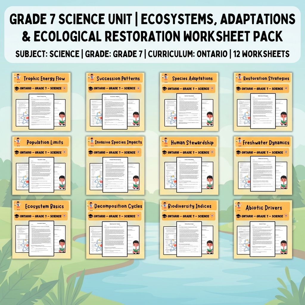 Grade 7 Science UNIT Bundle | Ecosystems & Biodiversity Worksheets  — bundle cover