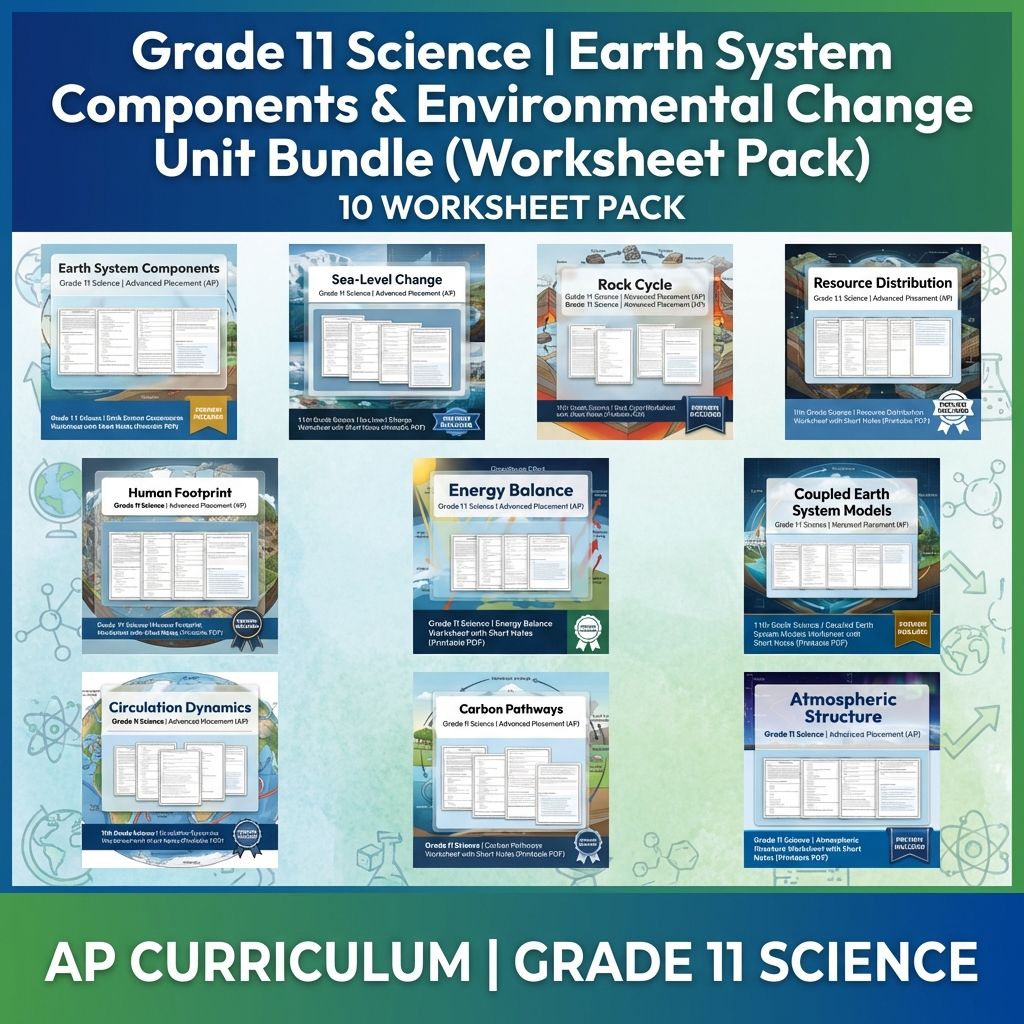 Grade 11 Science Unit Bundle | Earth Systems & Climate Change Worksheets — bundle cover