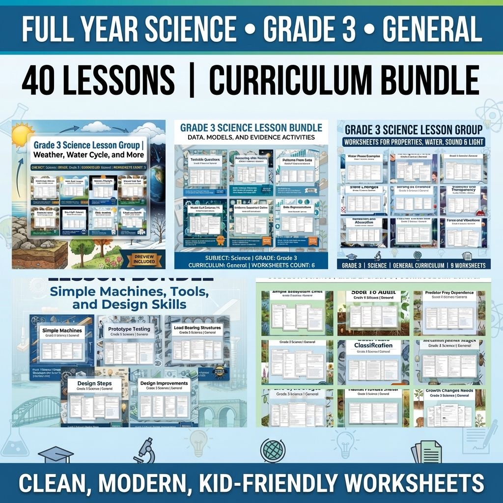 Grade 3 Science Full Year Bundle | Comprehensive Curriculum Resources — bundle cover
