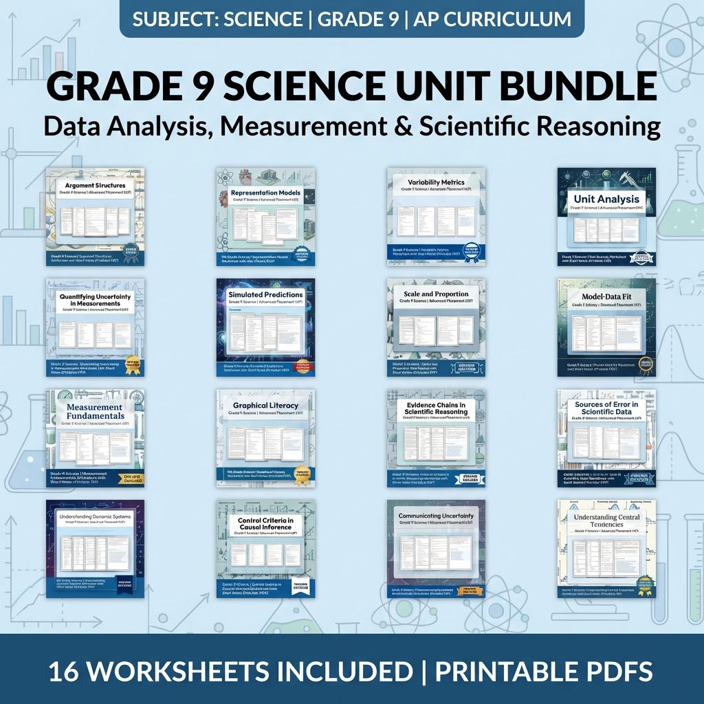 Grade 9 Science | Critical Thinking & Data Analysis Unit Bundle (Worksheets) — bundle cover