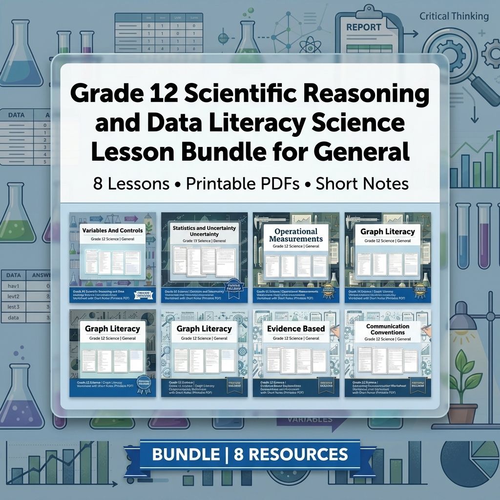 Grade 12 Scientific Reasoning and Data Literacy Science Lesson Bundle  — bundle cover