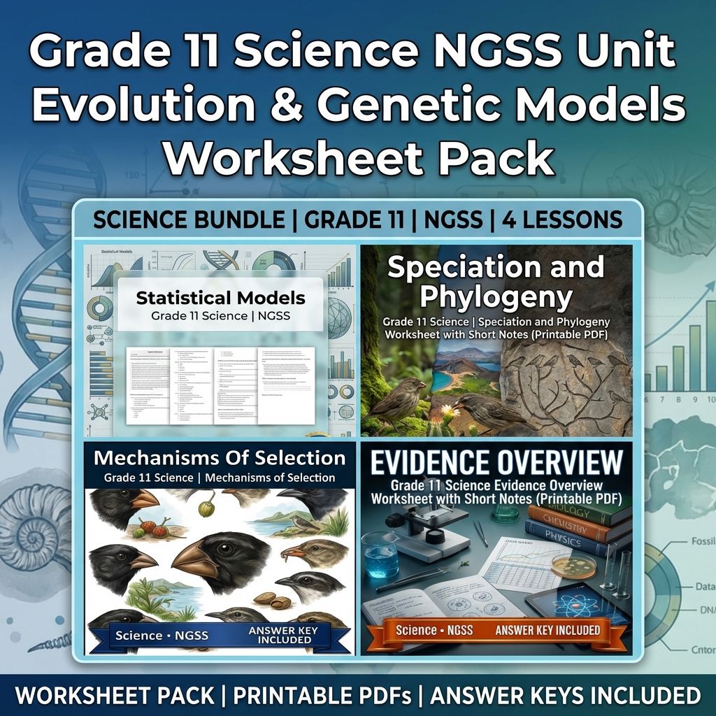 Grade 11 Science NGSS Unit | Biological Evolution & Diversity Worksheet Bundle — bundle cover