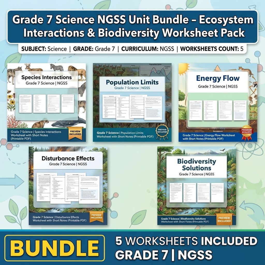 Grade 7 Science Ecosystems Unit | Interactions, Energy & Dynamics NGSS Bundle — bundle cover