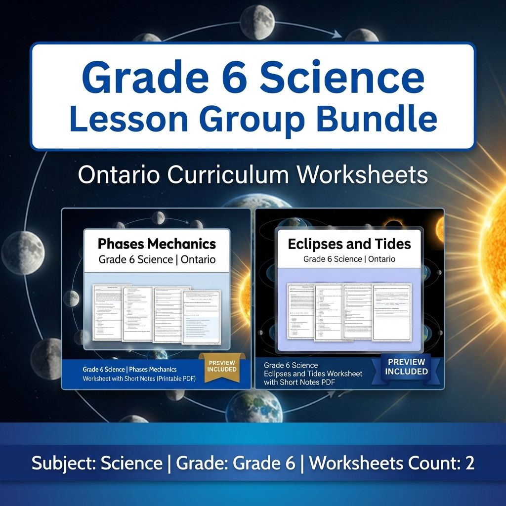 Grade 6 Science Lesson Group Bundle – Ontario Curriculum Worksheets — bundle cover