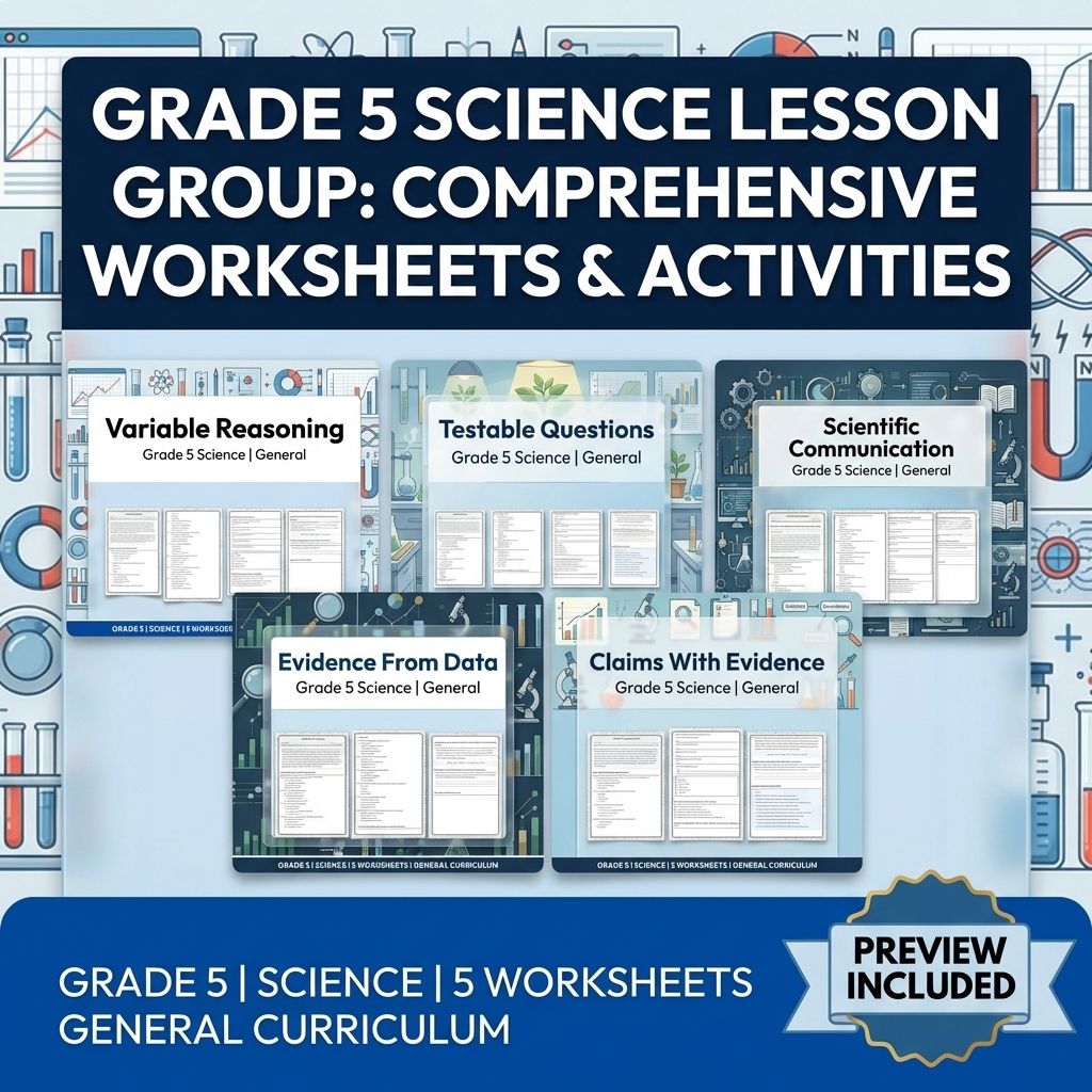 Grade 5 Science Lesson Group: Comprehensive Worksheets & Activities — bundle cover