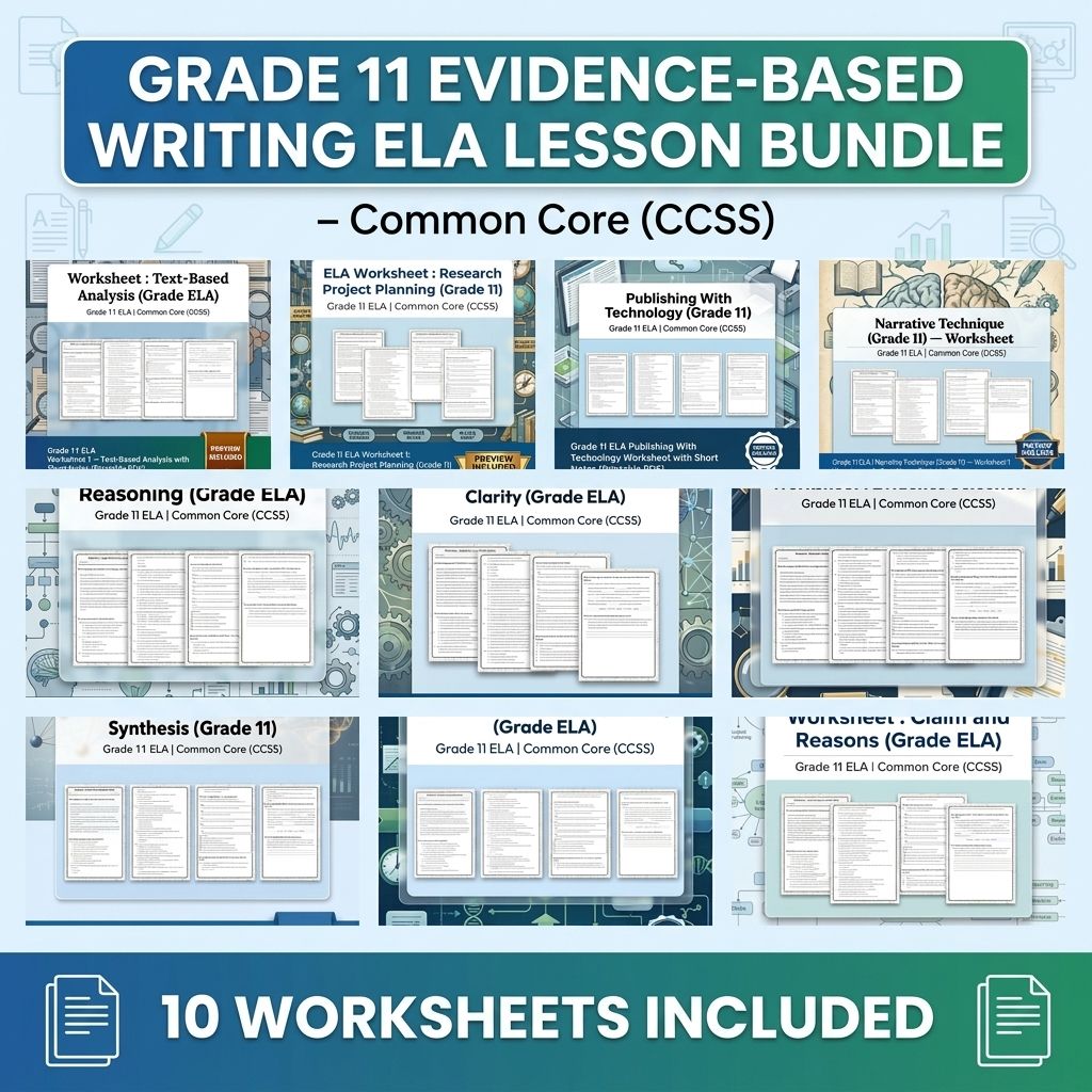 Grade 11 Evidence-Based Writing ELA Lesson Bundle – Common Core (CCSS) — bundle cover