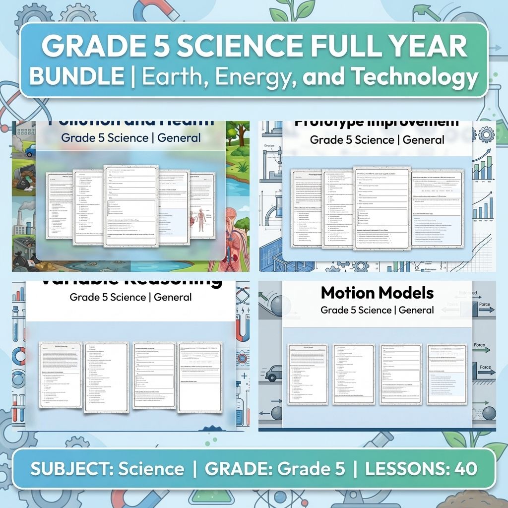 Grade 5 Science Full Year Bundle | Earth, Energy, and Technology — bundle cover