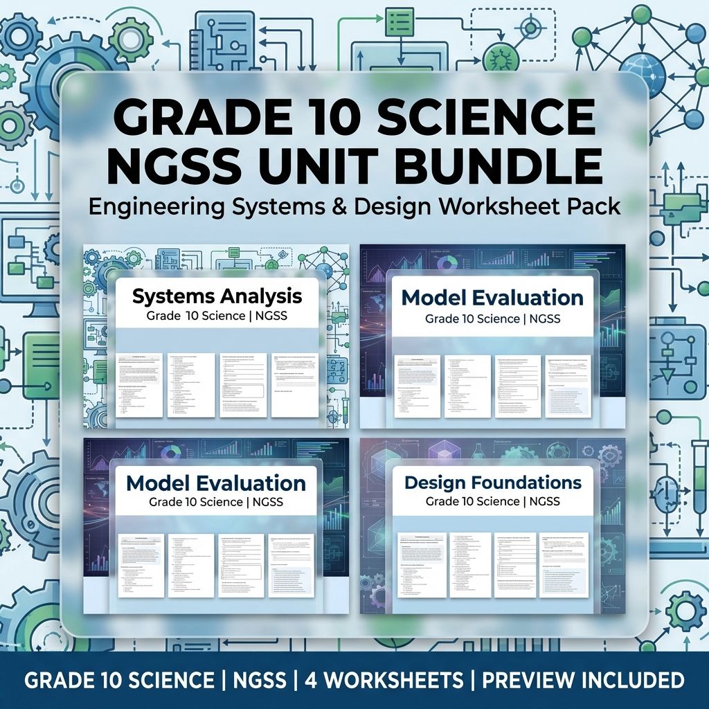 Grade 10 Science | Engineering Design Unit Bundle – NGSS Classroom Worksheets — bundle cover