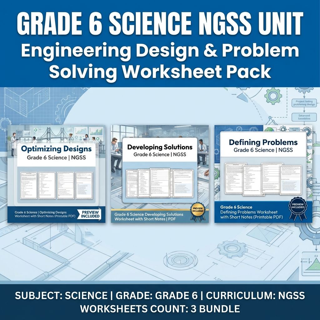 Grade 6 Science NGSS Engineering Design | STEM Worksheets & Activities Bundle — bundle cover