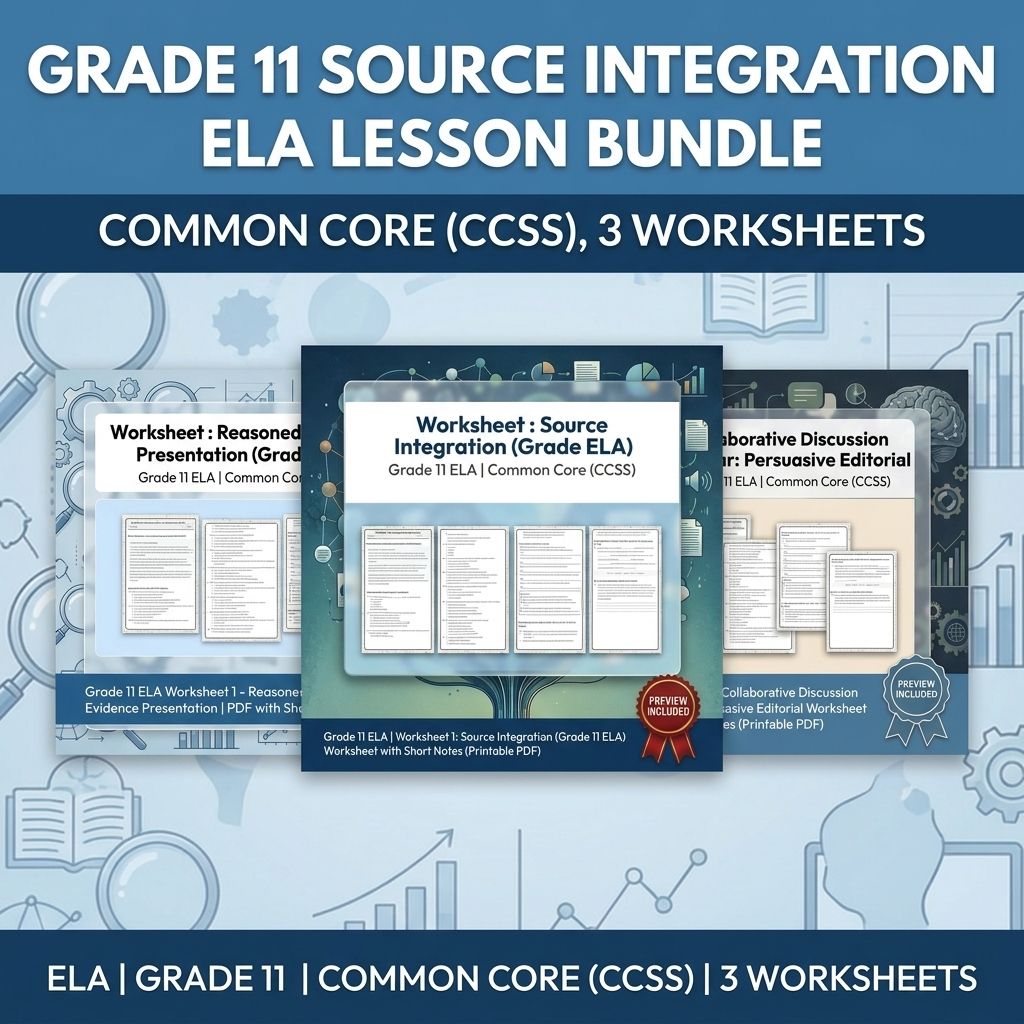 Grade 11 Source Integration ELA Lesson Bundle: Common Core (CCSS) — bundle cover