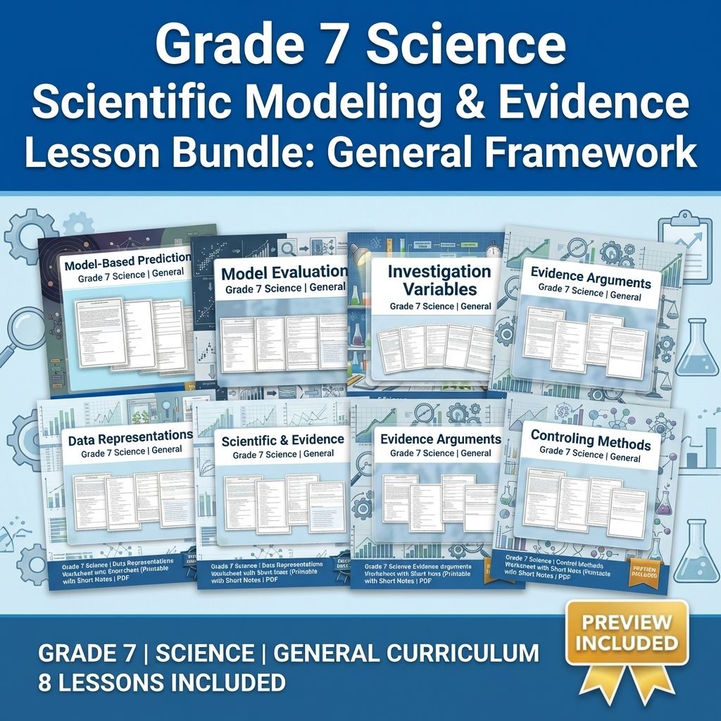 Grade 7 Science Scientific Modeling & Evidence Lesson Bundle: General Framework — bundle cover