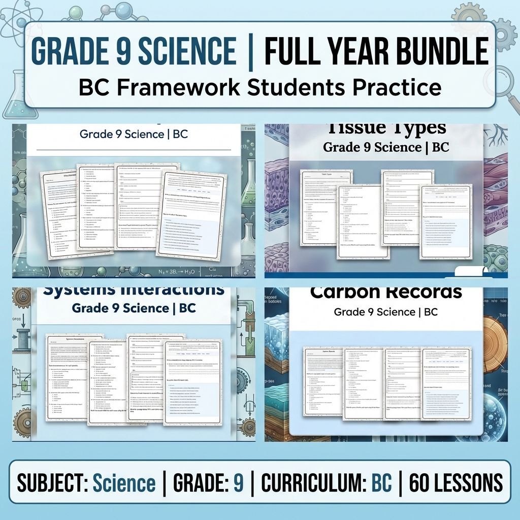 Grade 9 Science Full Year Bundle | BC Framework Students Practice — bundle cover