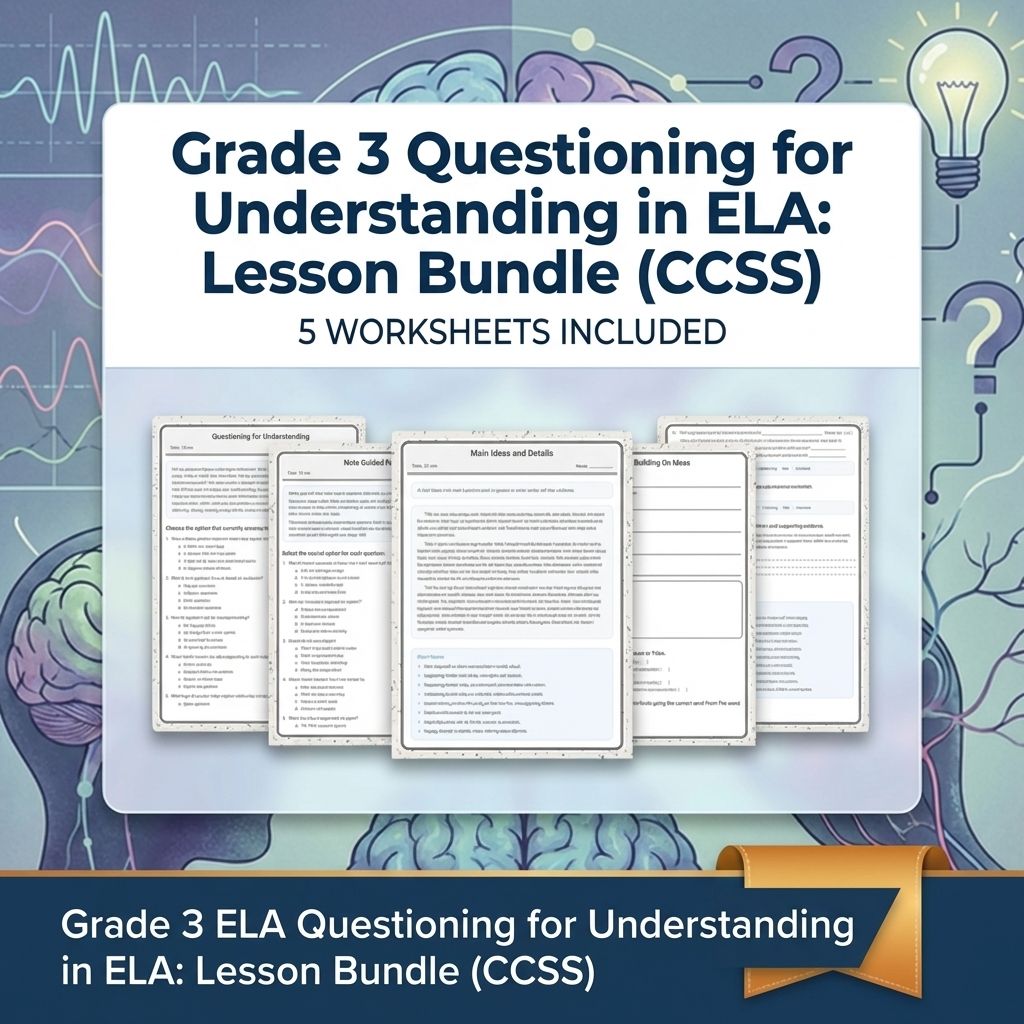 Grade 3 Questioning for Understanding in ELA: Lesson Bundle (CCSS) — bundle cover