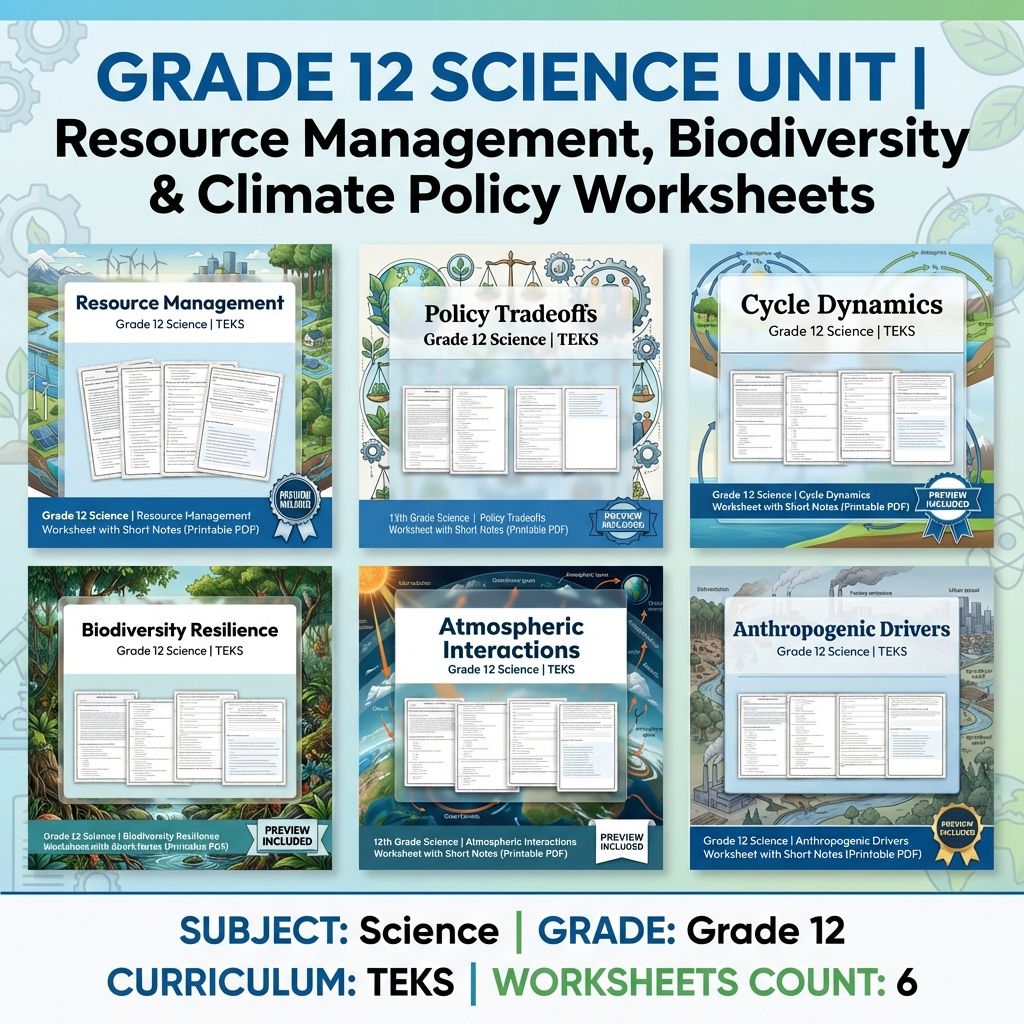 Grade 12 Science Unit | Environmental Management & Biodiversity Worksheets  — bundle cover