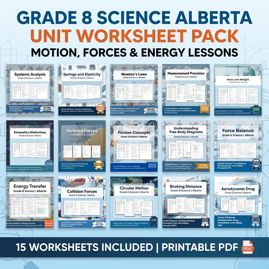 Grade 8 Science Forces & Motion UNIT Bundle – Alberta Curriculum  — bundle cover
