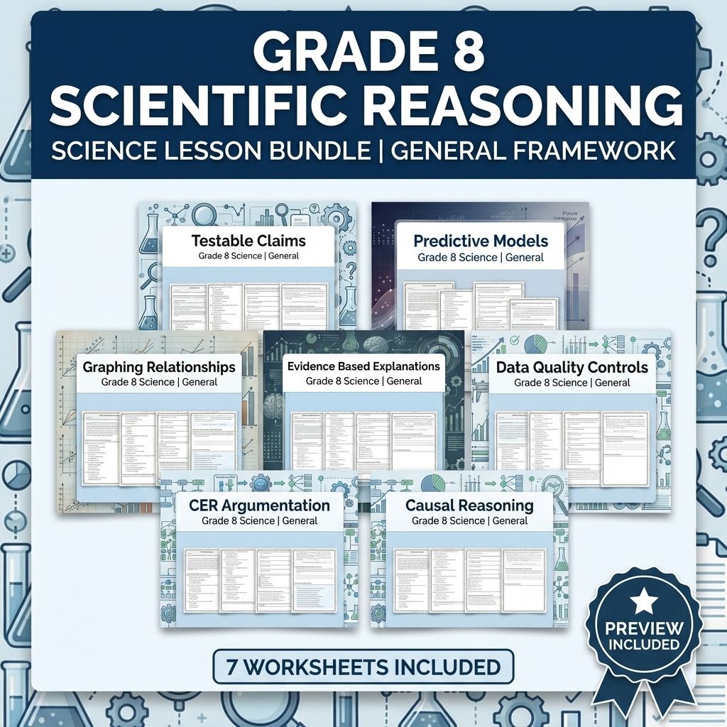 Grade 8 Scientific Reasoning Science Lesson Bundle: General Framework — bundle cover