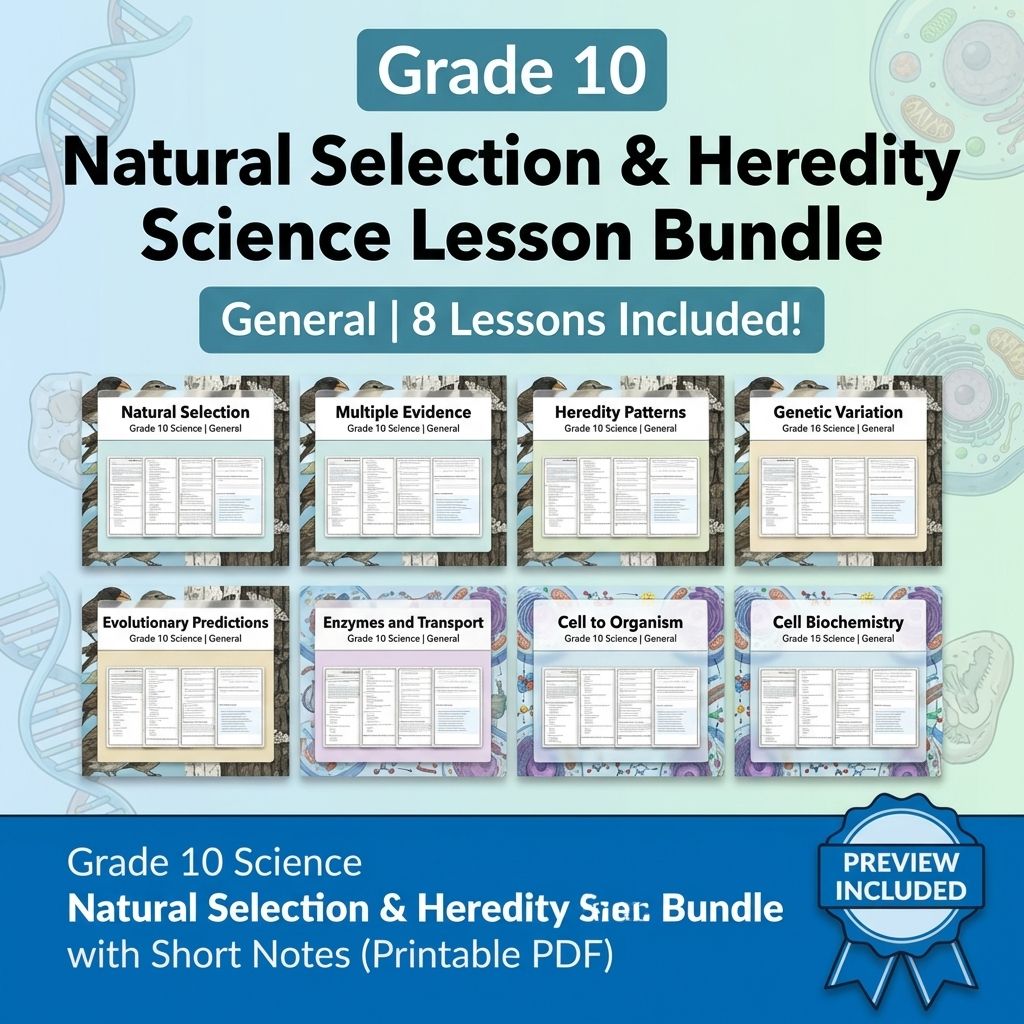 Grade 10 Natural Selection & Heredity Science Lesson Bundle - General — bundle cover