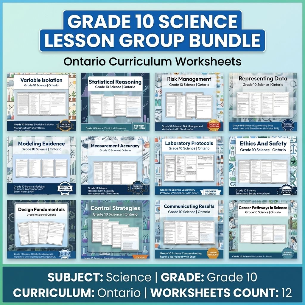 Grade 10 Science Lesson Group Bundle | Ontario Curriculum Worksheets — bundle cover