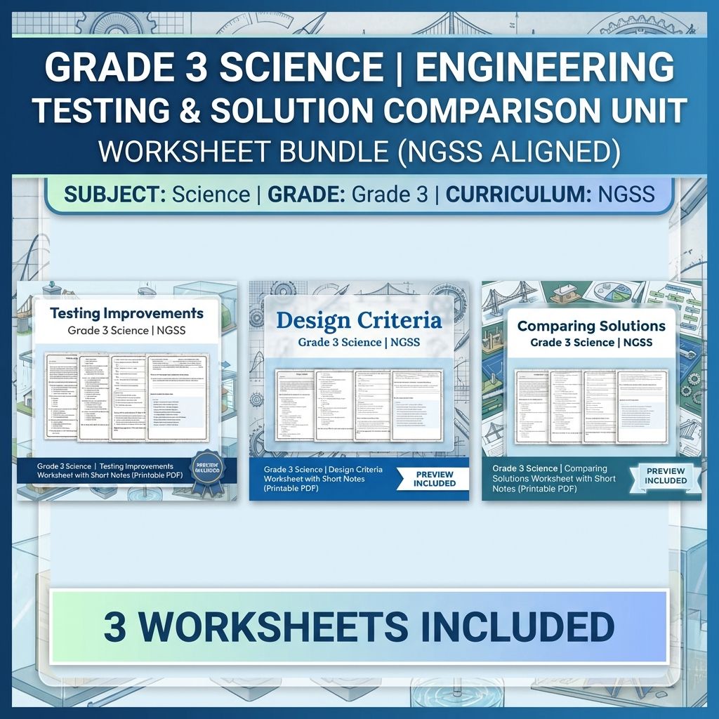 Grade 3 Science NGSS Engineering Design Unit | Classroom Worksheets & Activities — bundle cover