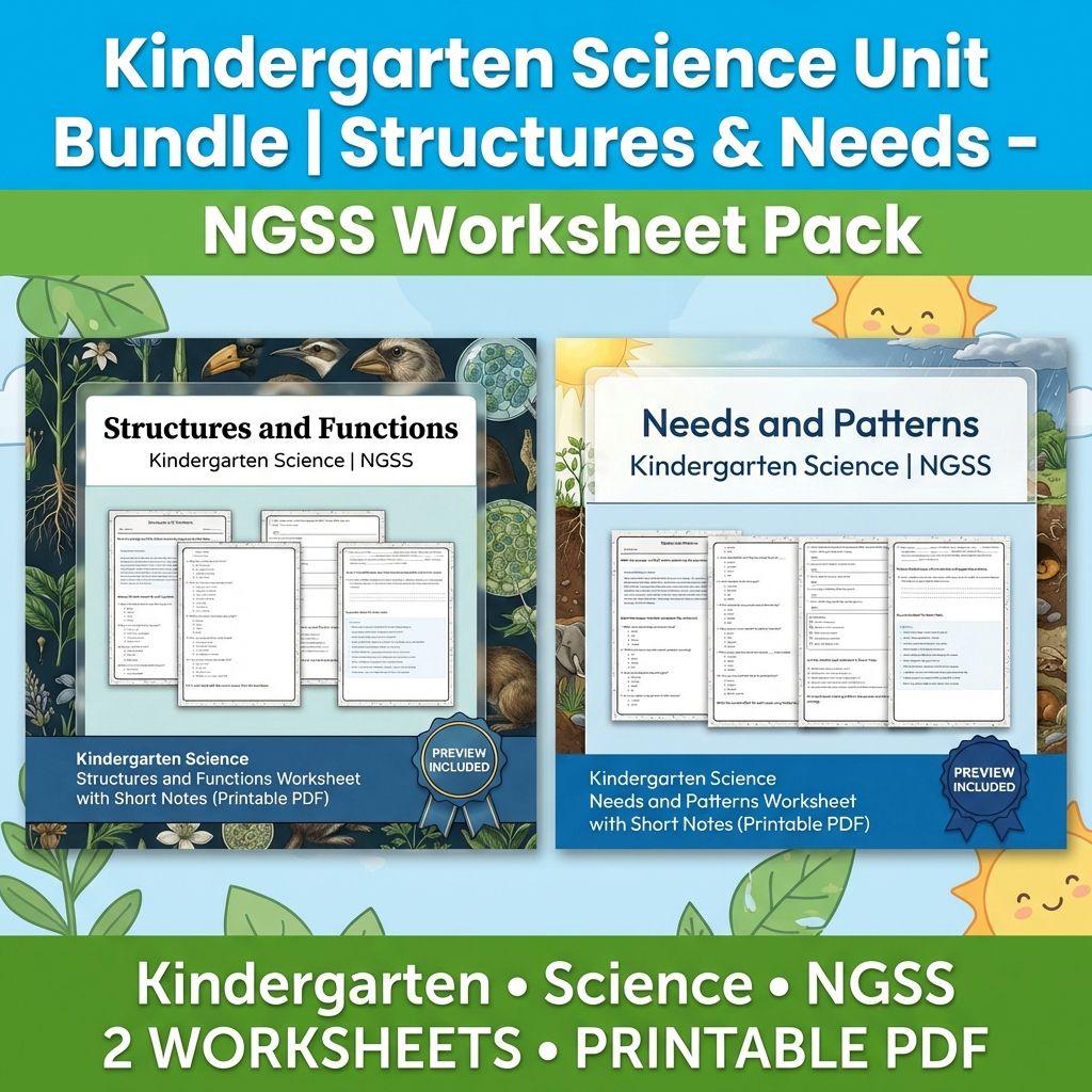 Kindergarten Science Unit | Structures & Processes NGSS Bundle — bundle cover