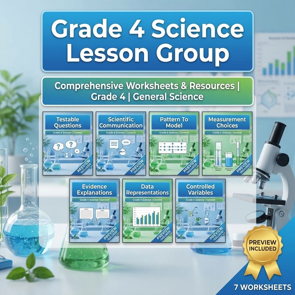 Grade 4 Science Lesson Group | Comprehensive Worksheets & Resources — bundle cover