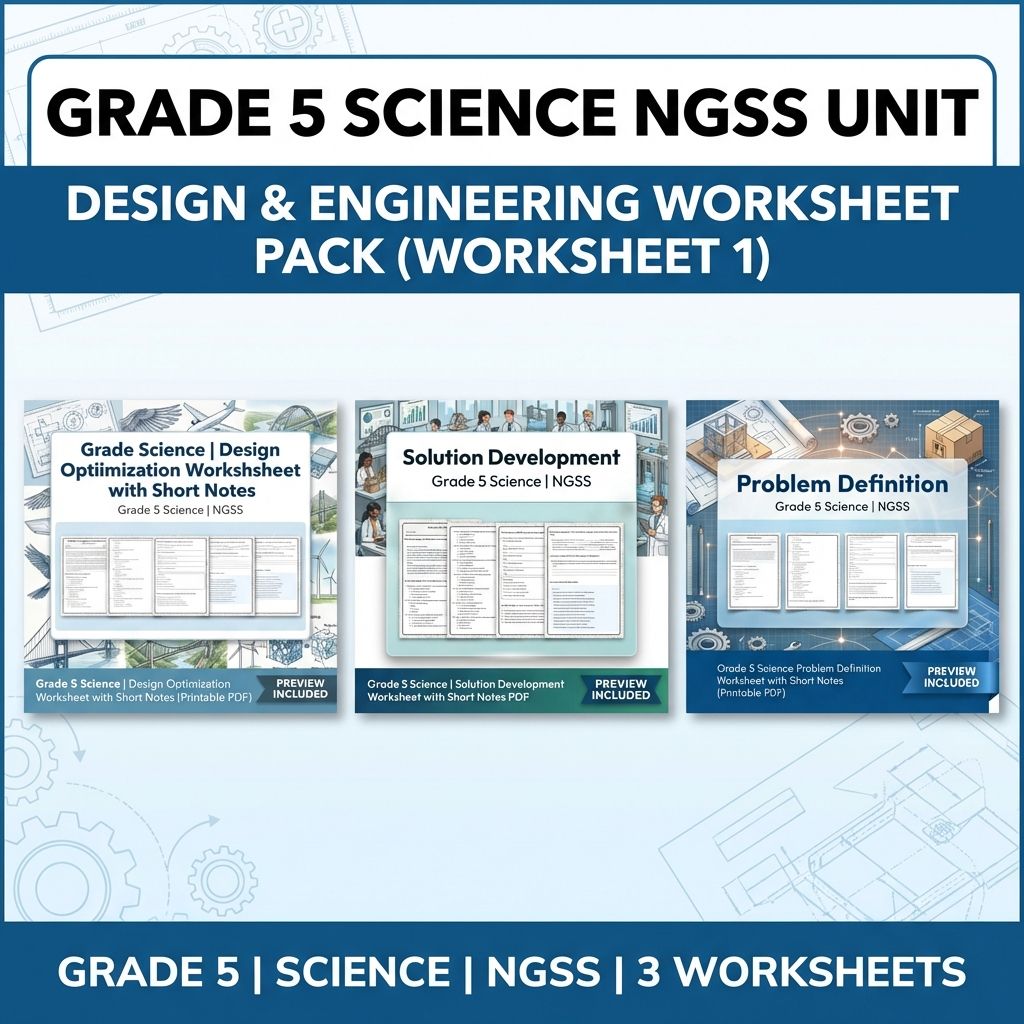 Grade 5 Science Engineering Design Unit | NGSS Worksheet Bundle — bundle cover