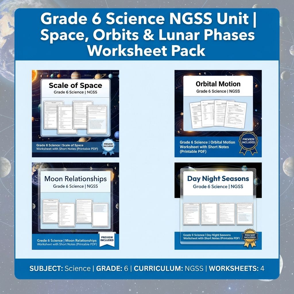 Grade 6 Science | Earth's Place in the Universe Unit Bundle (NGSS Worksheets) — bundle cover