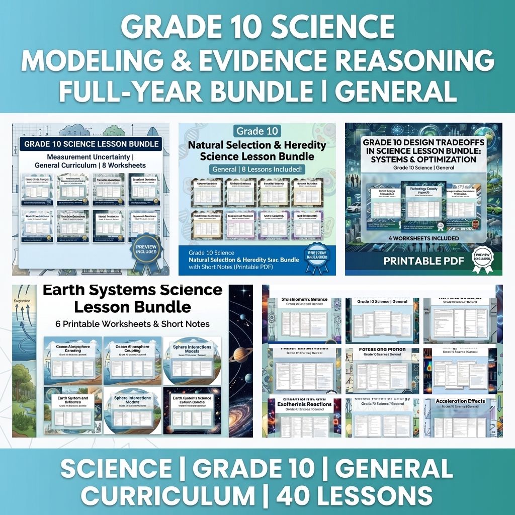 Grade 10 Science Modeling & Evidence Reasoning Full-Year Bundle | General — bundle cover