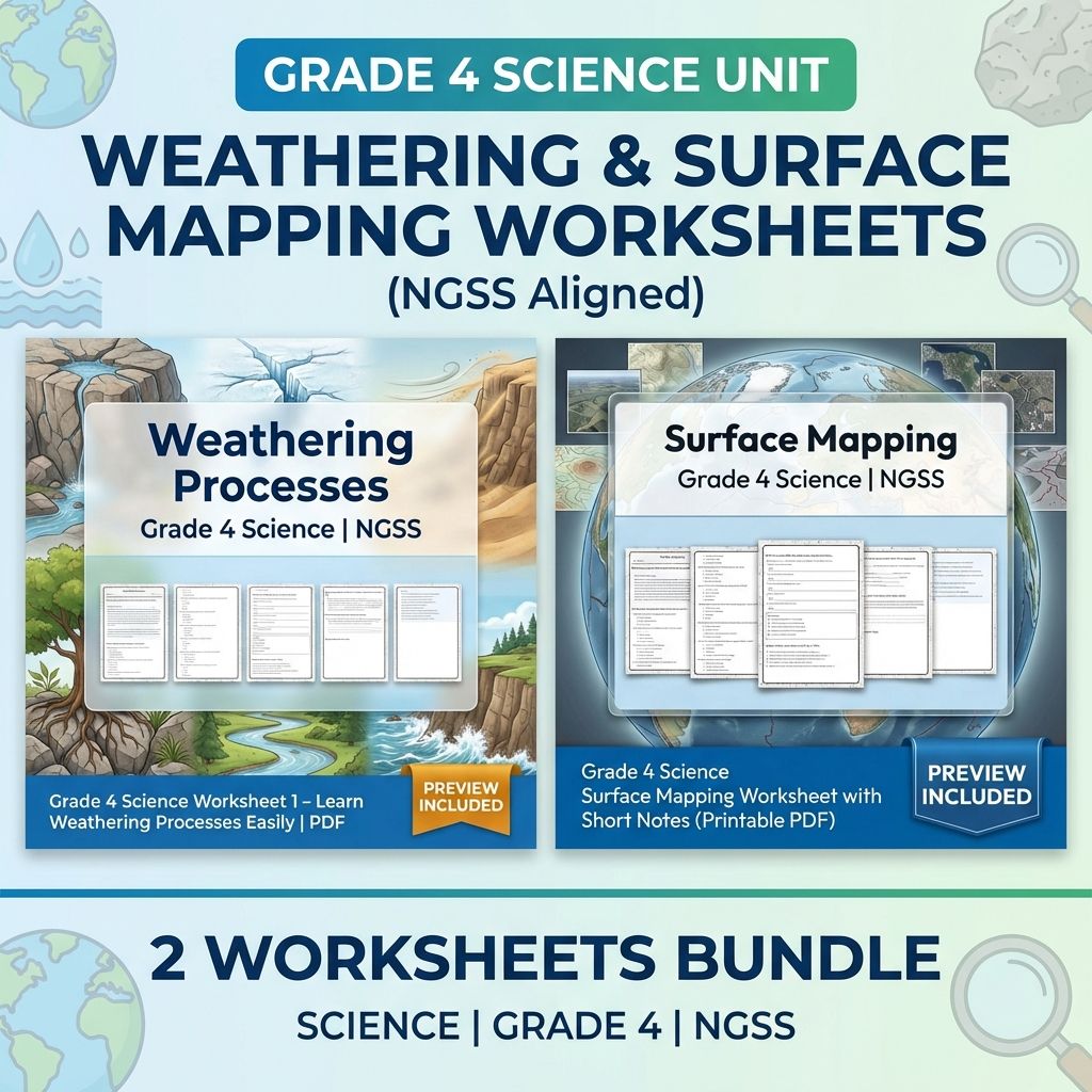 Grade 4 Science | Earth's Systems Unit Bundle NGSS-Aligned Worksheets — bundle cover