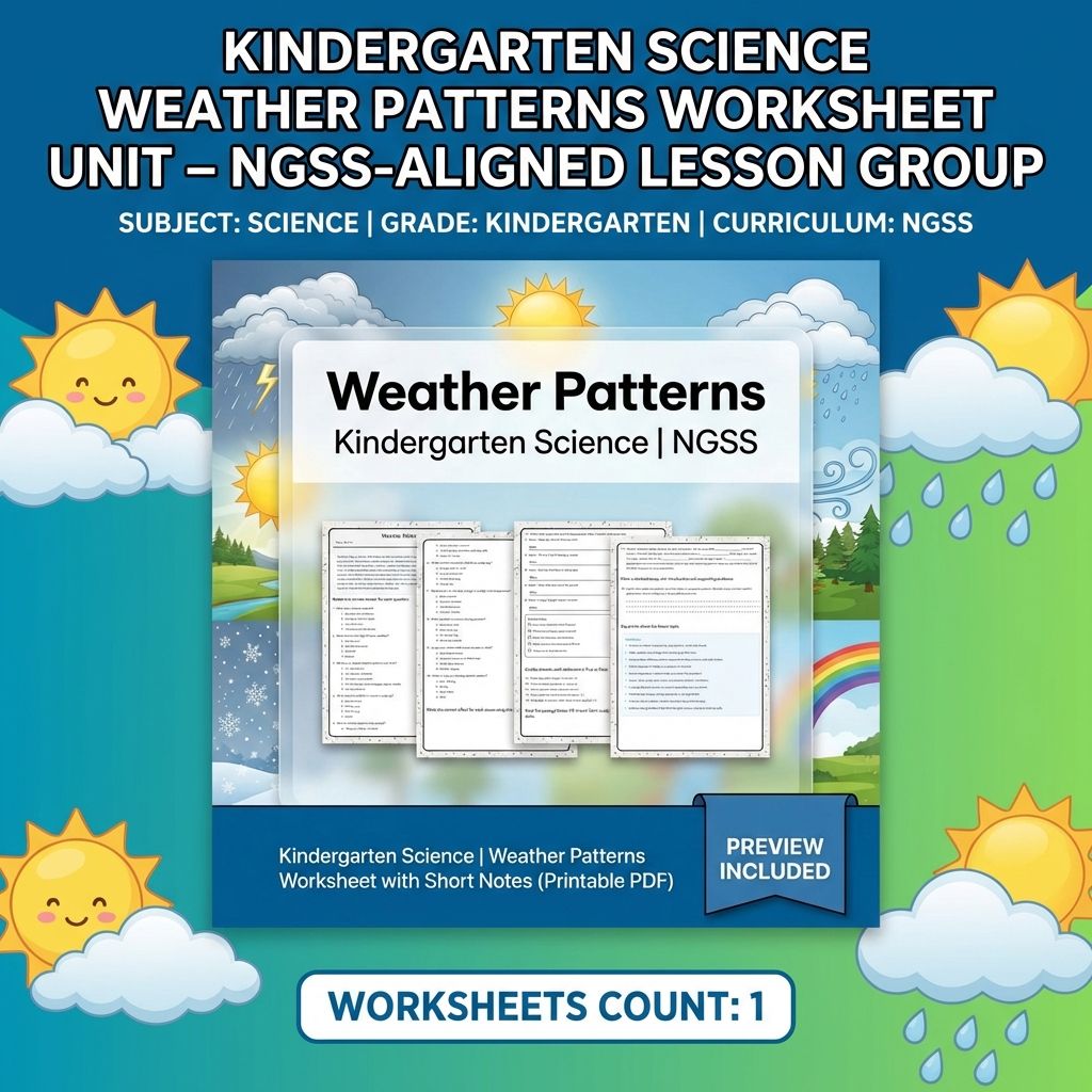 Kindergarten Science Unit | Earth's Systems NGSS Worksheet Bundle — bundle cover