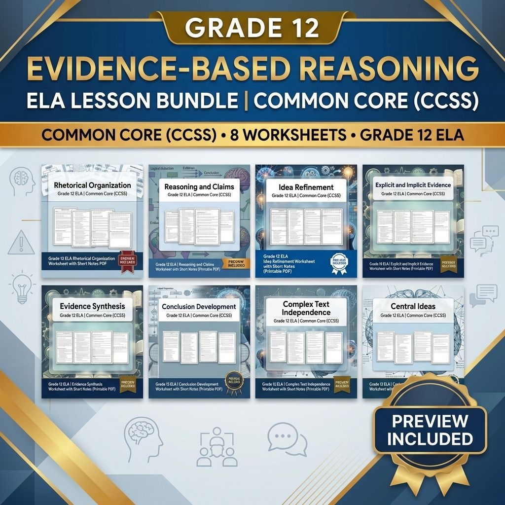 Grade 12 Evidence-Based Reasoning ELA Lesson Bundle | Common Core (CCSS) — bundle cover