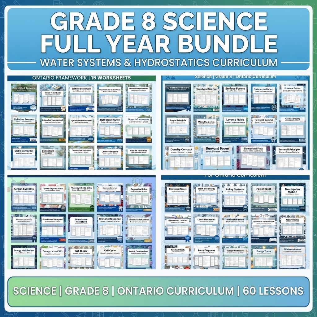 Grade 8 Science Full Year Bundle | Water Systems & Hydrostatics Curriculum — bundle cover