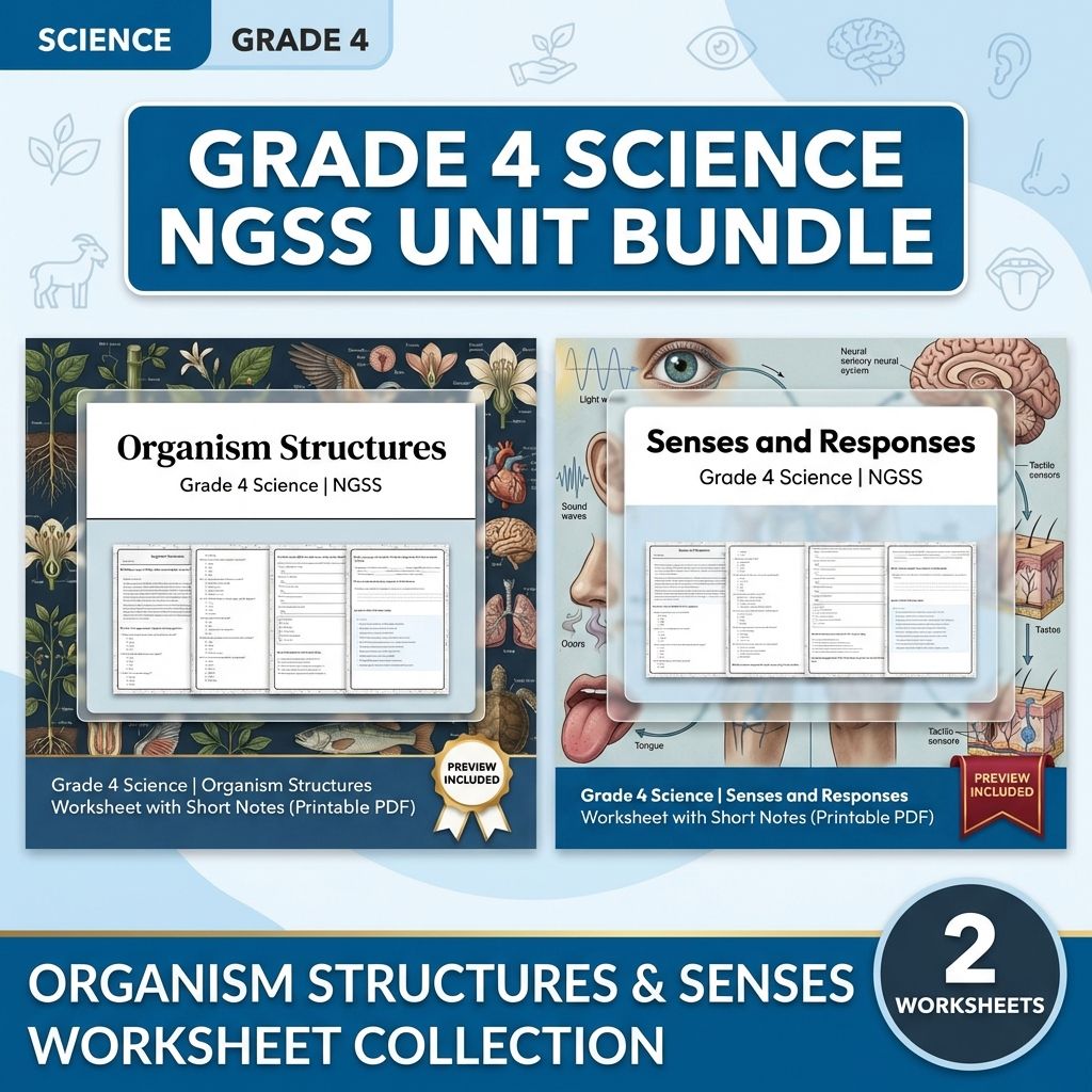 Grade 4 Science Structures and Processes (NGSS)  Molecules to Organisms Bundle — bundle cover