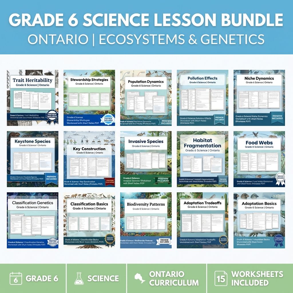 Grade 6 Science Lesson Bundle for Ontario | Ecosystems & Genetics — bundle cover