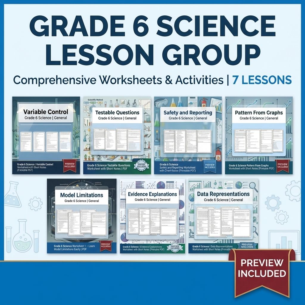 Grade 6 Science Lesson Group | Comprehensive Worksheets & Activities — bundle cover