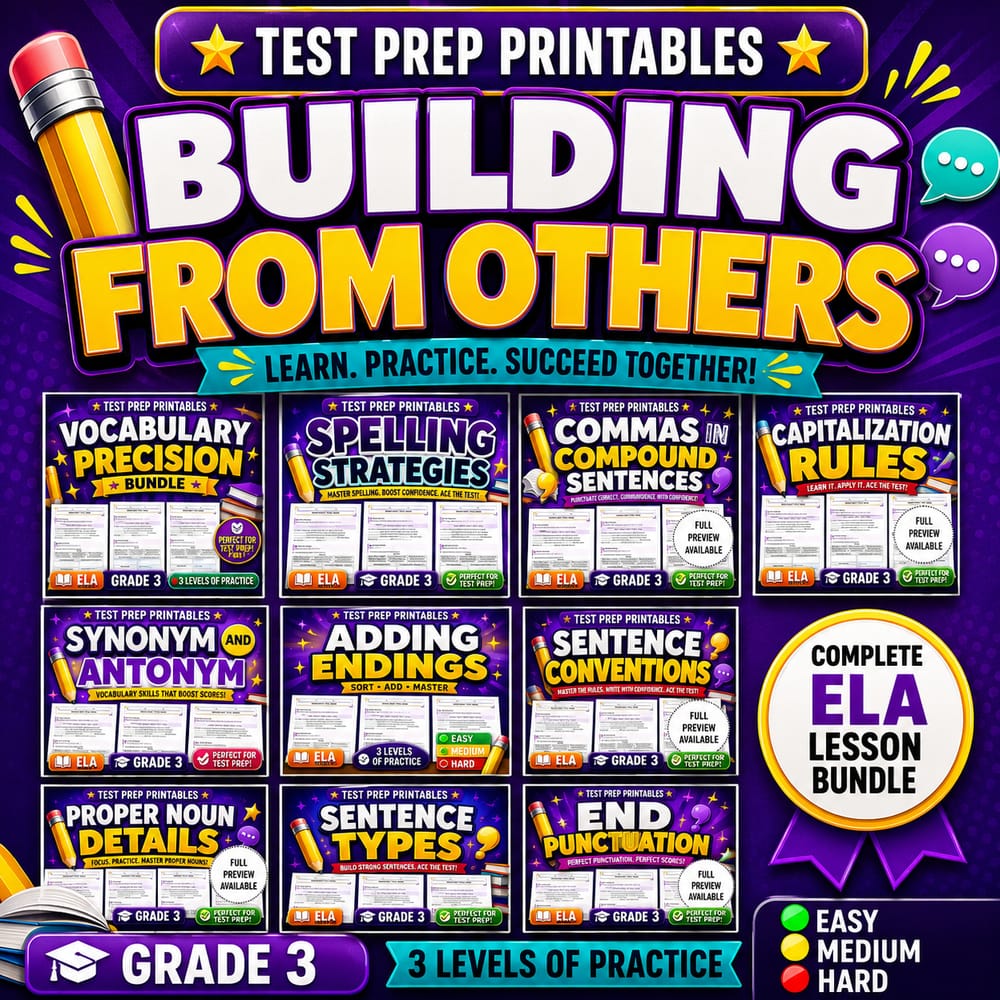 Grade 3 Language Conventions ELA Lesson Bundle: Alberta Framework — bundle cover