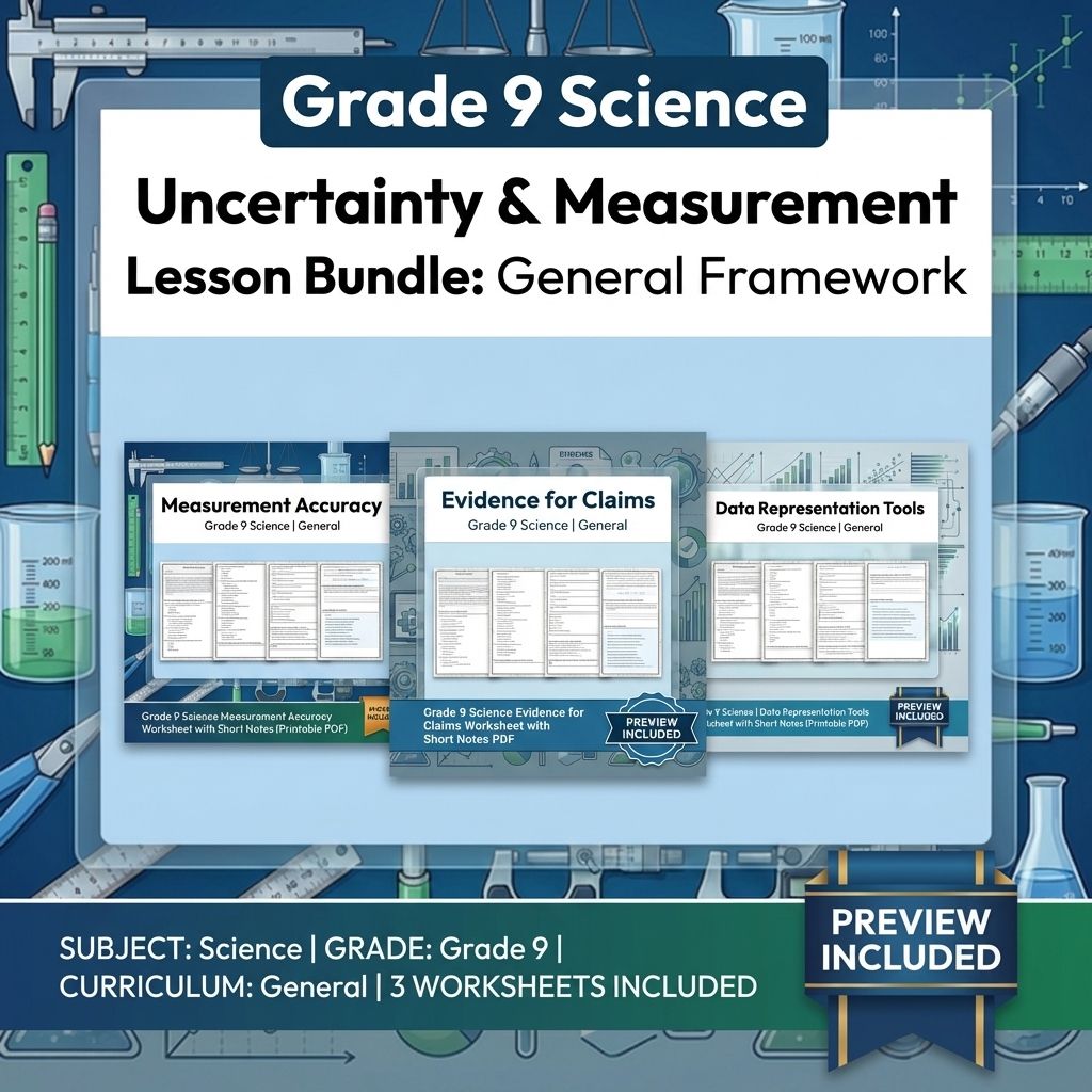 Grade 9 Science Uncertainty & Measurement Lesson Bundle: General Framework — bundle cover