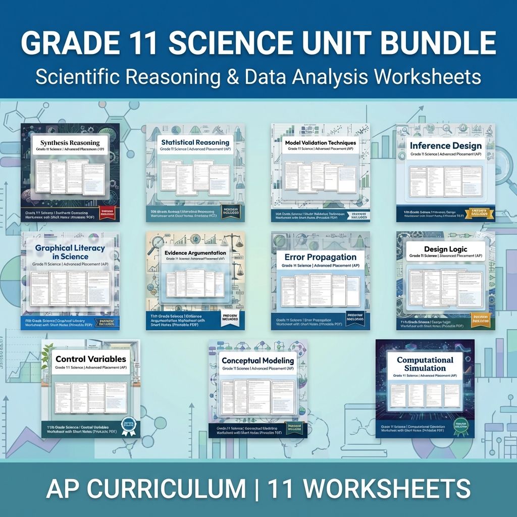 Grade 11 Science Unit Bundle | Data Analysis & Scientific Reasoning Worksheets — bundle cover