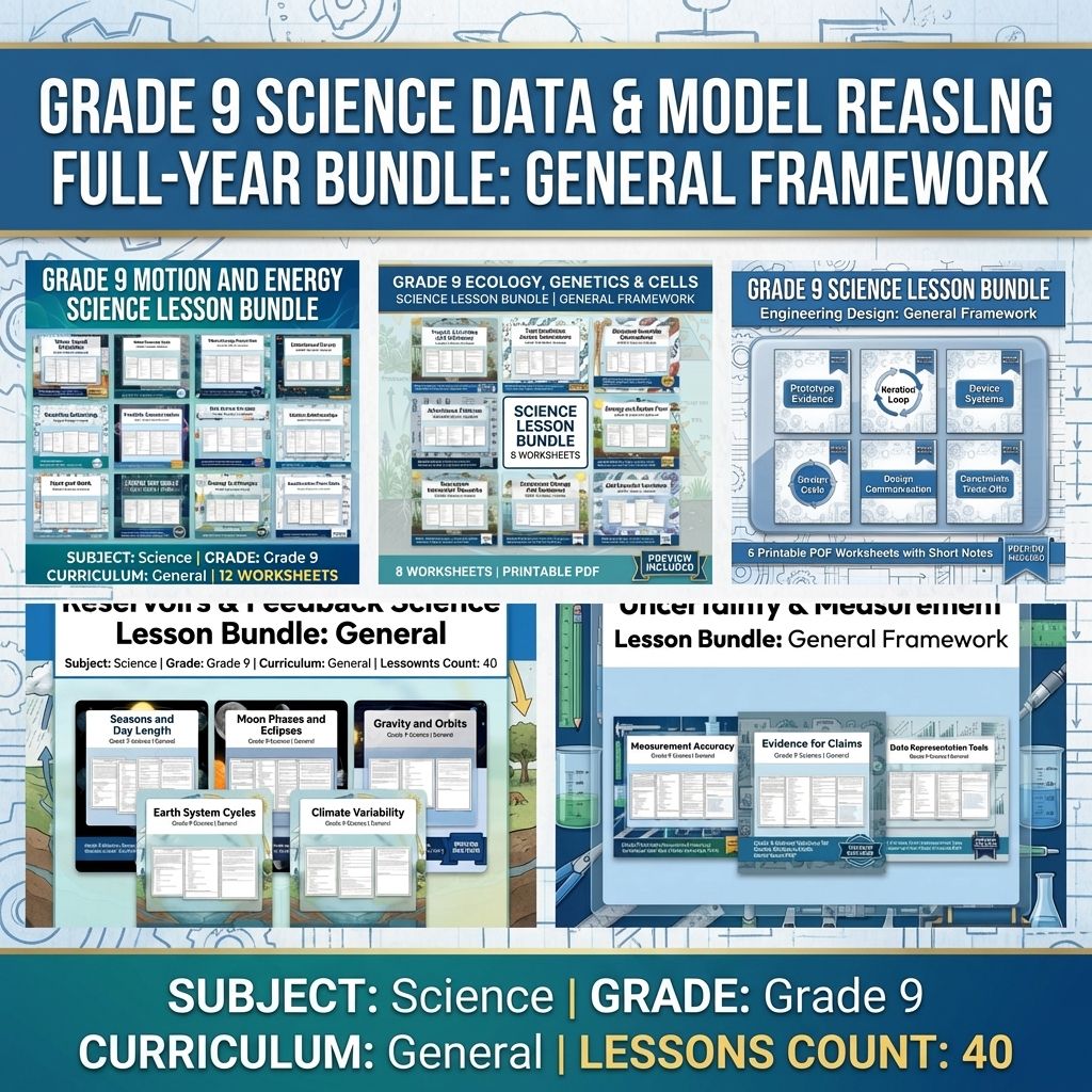 Grade 9 Science Data & Model Reasoning Full-Year Bundle: General Framework — bundle cover