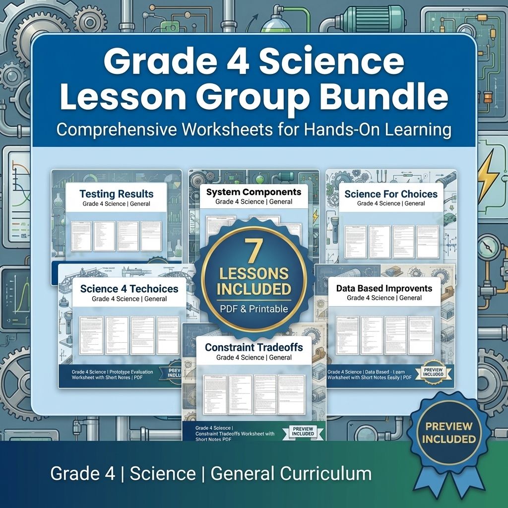 Grade 4 Science Lesson Group  Comprehensive Worksheets for Hands-On Learning — bundle cover