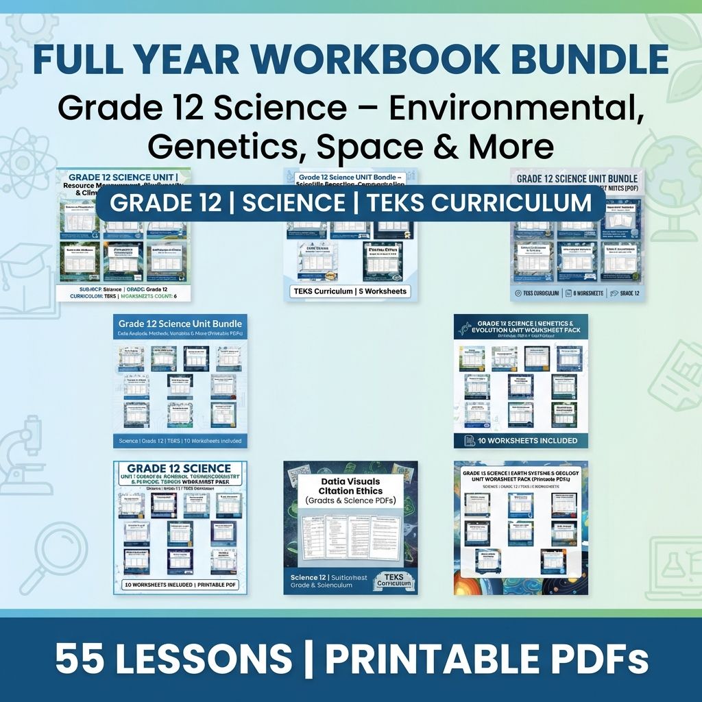 Grade 12 Science Workbook Bundle – Environmental, Genetics, Space & More — bundle cover