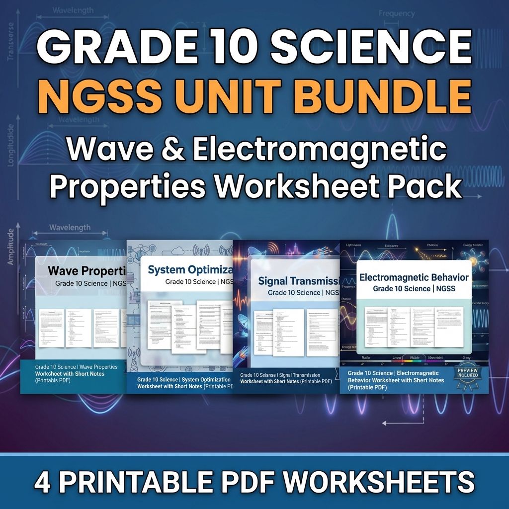 Grade 10 Science NGSS Waves & Technology Unit Bundle  — bundle cover