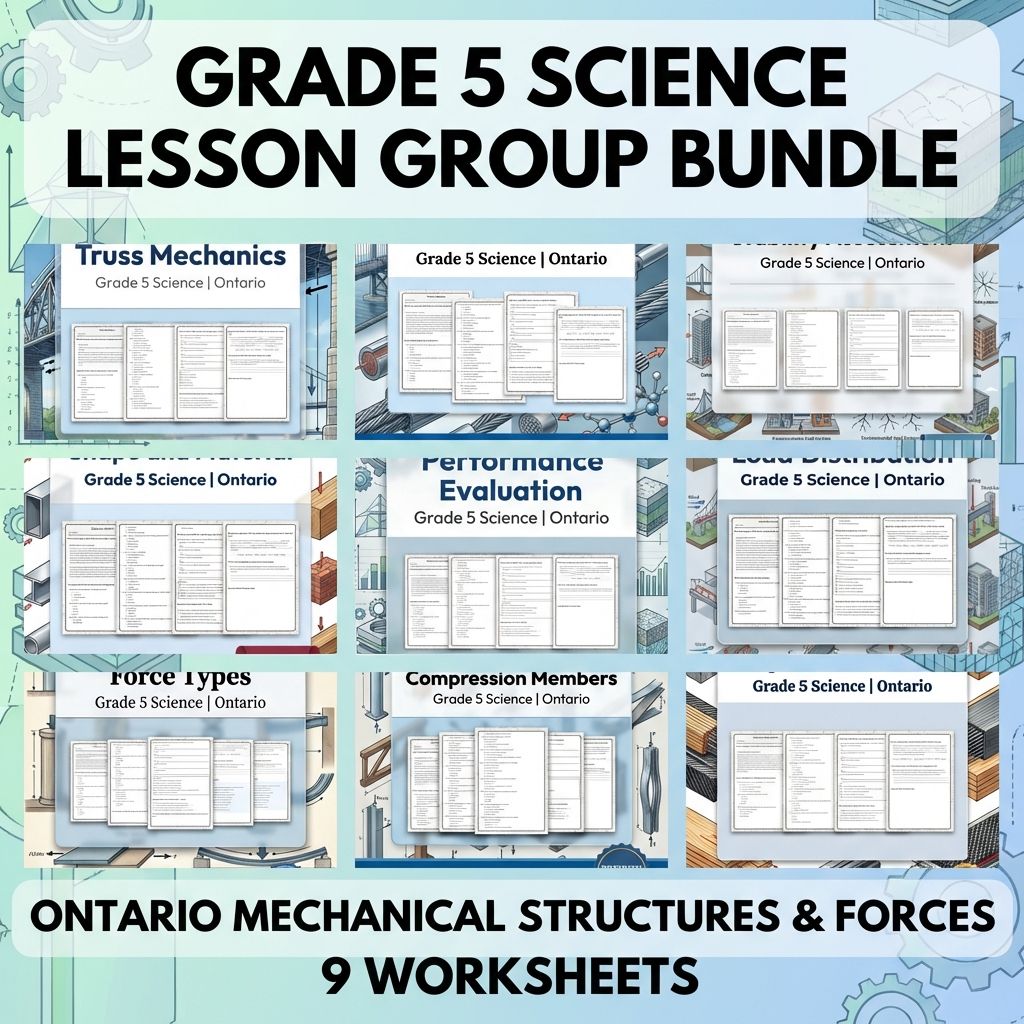 Grade 5 Science Lesson Group Bundle | Ontario Mechanical Structures & Forces — bundle cover