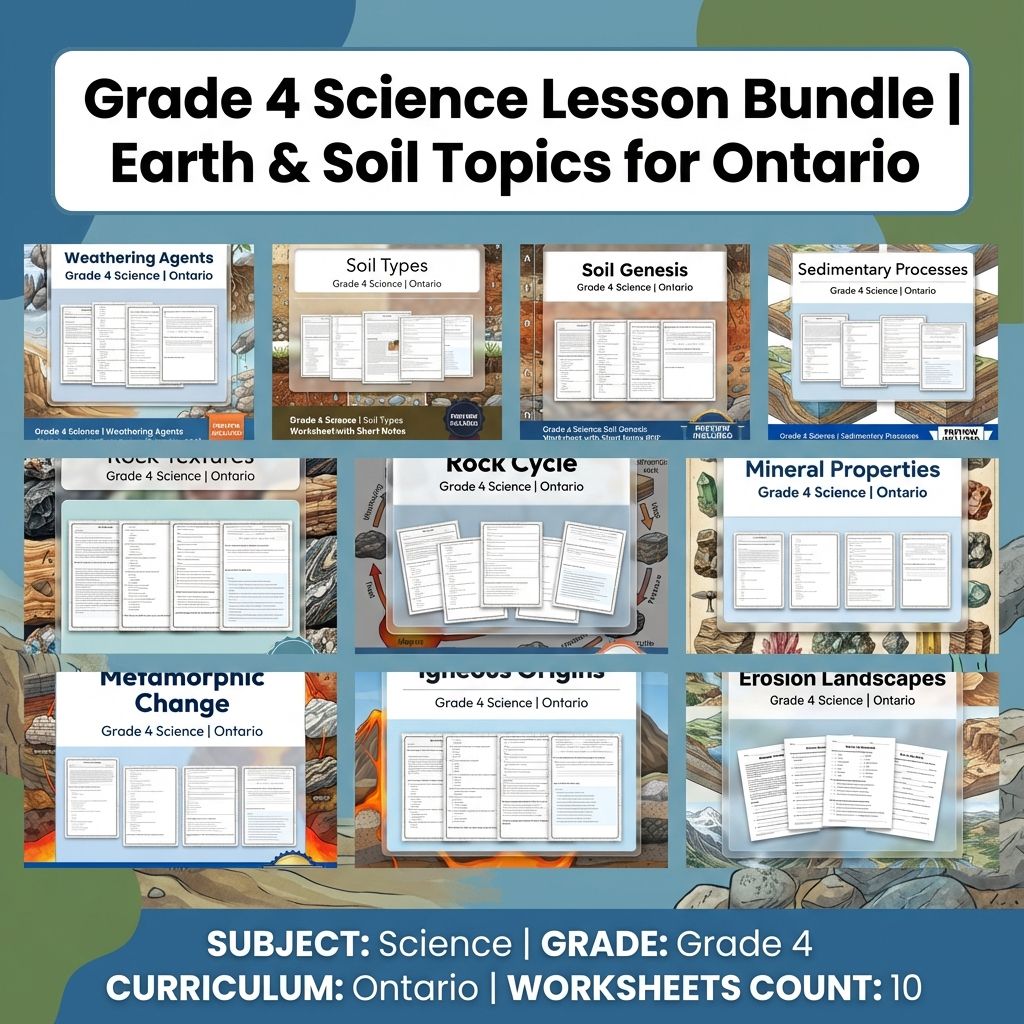 Grade 4 Science Lesson Bundle | Earth & Soil Topics for Ontario — bundle cover