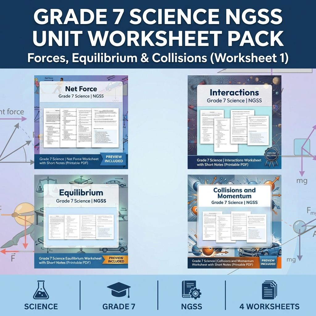 Grade 7 Science | Motion and Stability Forces & Interactions NGSS Unit Bundle — bundle cover